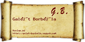 Galát Borbála névjegykártya